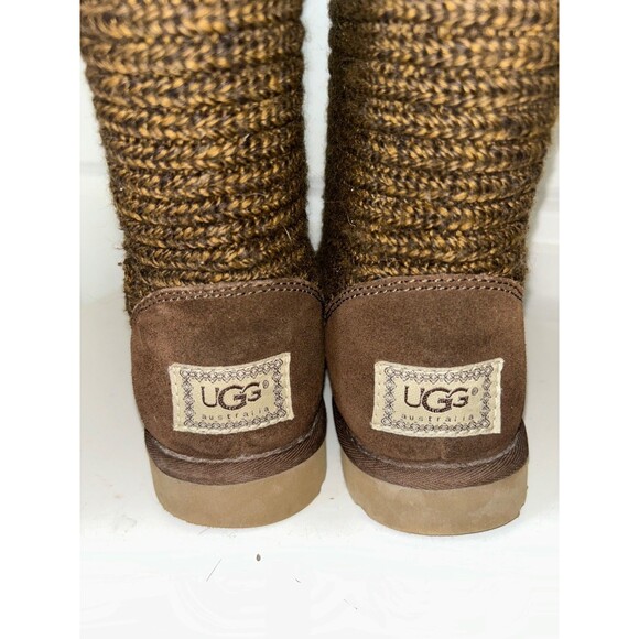 UGG Australia Women’s Classic Y2K Cardy Tall Knit Boots size 7 Sheepskin Lined - Picture 8 of 13
